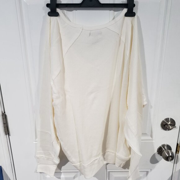 Free People Women's Santa Clara Thermal Long Sleeve Pullover White Size M - Picture 4 of 10